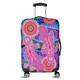 Australia Animals Platypus Aboriginal Luggage Cover - Pink Platypus With Aboriginal Art Dot Painting Patterns Inspired Luggage Cover