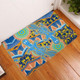 Australia Animals Platypus Aboriginal Doormat - Blue Platypus With Aboriginal Art Dot Painting Patterns Inspired Doormat