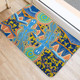 Australia Animals Platypus Aboriginal Doormat - Blue Platypus With Aboriginal Art Dot Painting Patterns Inspired Doormat