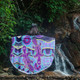 Australia Animals Platypus Aboriginal Beach Blanket - Purple Platypus With Aboriginal Art Dot Painting Patterns Inspired Beach Blanket