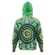 Australia Dot Painting Inspired Aboriginal Hoodie - Green Aboriginal Inspired Dot Art Hoodie