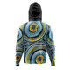 Australia Dot Painting Inspired Aboriginal Hoodie - Blue Aboriginal Style Dot Art Hoodie