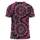 Australia Dot Painting Inspired Aboriginal T-shirt - Pink Flowers Aboriginal Dot Art T-shirt