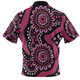 Australia Dot Painting Inspired Aboriginal Hawaiian Shirt - Pink Flowers Aboriginal Dot Art Hawaiian Shirt