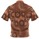 Australia Dot Painting Inspired Aboriginal Hawaiian Shirt - Brown Aboriginal Australian Art With Boomerang Hawaiian Shirt