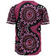 Australia Dot Painting Inspired Aboriginal Baseball Shirt - Pink Flowers Aboriginal Dot Art Baseball Shirt