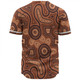 Australia Dot Painting Inspired Aboriginal Baseball Shirt - Brown Aboriginal Australian Art With Boomerang Baseball Shirt