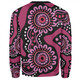 Australia Dot Painting Inspired Aboriginal Sweatshirt - Pink Flowers Aboriginal Dot Art Sweatshirt