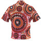 Australia Dot Painting Inspired Aboriginal Zip Polo Shirt - Circle In The Aboriginal Dot Art Style Zip Polo Shirt