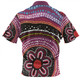 Australia Dot Painting Inspired Aboriginal Zip Polo Shirt - Aboriginal Color Dot Inspired Zip Polo Shirt