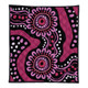 Australia Dot Painting Inspired Aboriginal Quilt - Pink Flowers Aboriginal Dot Art Quilt