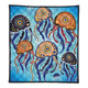 Australia Dot Painting Inspired Aboriginal Quilt - Jellyfish Art In Aboriginal Dot Style Quilt