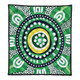 Australia Dot Painting Inspired Aboriginal Quilt - Green Aboriginal Inspired Dot Art Quilt