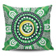 Australia Dot Painting Inspired Aboriginal Pillow Cases - Green Aboriginal Inspired Dot Art Pillow Cases