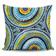 Australia Dot Painting Inspired Aboriginal Pillow Cases - Blue Aboriginal Style Dot Art Pillow Cases