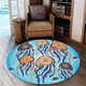 Australia Dot Painting Inspired Aboriginal Round Rug - Jellyfish Art In Aboriginal Dot Style Round Rug