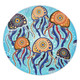 Australia Dot Painting Inspired Aboriginal Round Rug - Jellyfish Art In Aboriginal Dot Style Round Rug