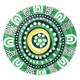 Australia Dot Painting Inspired Aboriginal Round Rug - Green Aboriginal Inspired Dot Art Round Rug