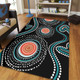 Australia Dot Painting Inspired Aboriginal Area Rug - Aboriginal Green Dot Patterns Art Painting Area Rug