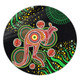 Australia Animals Aboriginal Round Rug - Aboriginal Plant With Kangaroo Colorful Art Round Rug