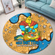 Gold Coast Titans Custom Round Rug - Australian Big Things Round Rug