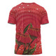 Australia Aboriginal T-shirt - Red Aboriginal Art With Eucalyptus Flowers T-shirt