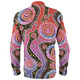 Australia Aboriginal Long Sleeve Shirt - Aboriginal Background Featuring Dot Design Long Sleeve Shirt