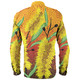 Australia Aboriginal Long Sleeve Shirt - Aboriginal Art Of Yellow Bottle Brush Plant Long Sleeve Shirt