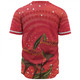 Australia Aboriginal Baseball Shirt - Red Aboriginal Art With Eucalyptus Flowers Baseball Shirt