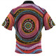 Australia Aboriginal Zip Polo Shirt - Aboriginal Showcasing Dot Art Design Zip Polo Shirt