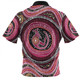 Australia Aboriginal Zip Polo Shirt - Aboriginal Background Featuring Kangaroo Dot Design Zip Polo Shirt