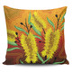 Australia Aboriginal Pillow Cases - Aboriginal Art Of Yellow Bottle Brush Plant Pillow Cases