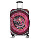 Australia Aboriginal Luggage Cover - Aboriginal Background Featuring Kangaroo Dot Design Luggage Cover