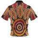 Australia Aboriginal Polo Shirt - Beautiful Dotted Leaves Aboriginal Art Background Polo Shirt