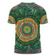 Australia Aboriginal T-shirt - Green Aboriginal Style Dot Painting T-shirt