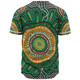 Australia Aboriginal Baseball Shirt - Green Aboriginal Style Dot Painting Baseball Shirt