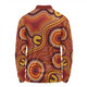 Australia Aboriginal Long Sleeve Polo Shirt - Connection Concept Dot Aboriginal Colorful Painting Long Sleeve Polo Shirt