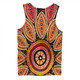 Australia Aboriginal Men Singlet - Beautiful Dotted Leaves Aboriginal Art Background Men Singlet