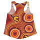 Australia Aboriginal Women Racerback Singlet - Connection Concept Dot Aboriginal Colorful Painting Women Racerback Singlet