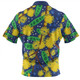 Australia Aboriginal Zip Polo Shirt - Australian Yellow Wattle Flower Artwork Zip Polo Shirt