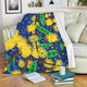 Australia Aboriginal Blanket - Australian Yellow Wattle Flower Artwork Blanket