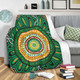 Australia Aboriginal Blanket - Green Aboriginal Style Dot Painting Blanket