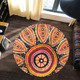 Australia Aboriginal Round Rug - Beautiful Dotted Leaves Aboriginal Art Background Round Rug