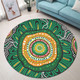 Australia Aboriginal Round Rug - Green Aboriginal Style Dot Painting Round Rug