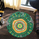 Australia Aboriginal Round Rug - Green Aboriginal Style Dot Painting Round Rug