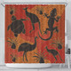 Australia Aboriginal Shower Curtain - Aboriginal Dot Art With Animals Shower Curtain