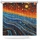 Australia Dreaming Aboriginal Shower Curtain - Aboriginal Culture Indigenous Dreaming Dot Painting Art Inspired Shower Curtain