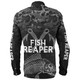 Australia Fishing Custom Long Sleeve Shirt - Fish Reaper Fish Skeleton Grey Long Sleeve Shirt
