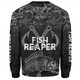 Australia Fishing Custom Sweatshirt - Fish Reaper Fish Skeleton Grey Sweatshirt