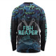 Australia Fishing Custom Long Sleeve T-shirt - Fish Reaper Fish Skeleton Blue Long Sleeve T-shirt